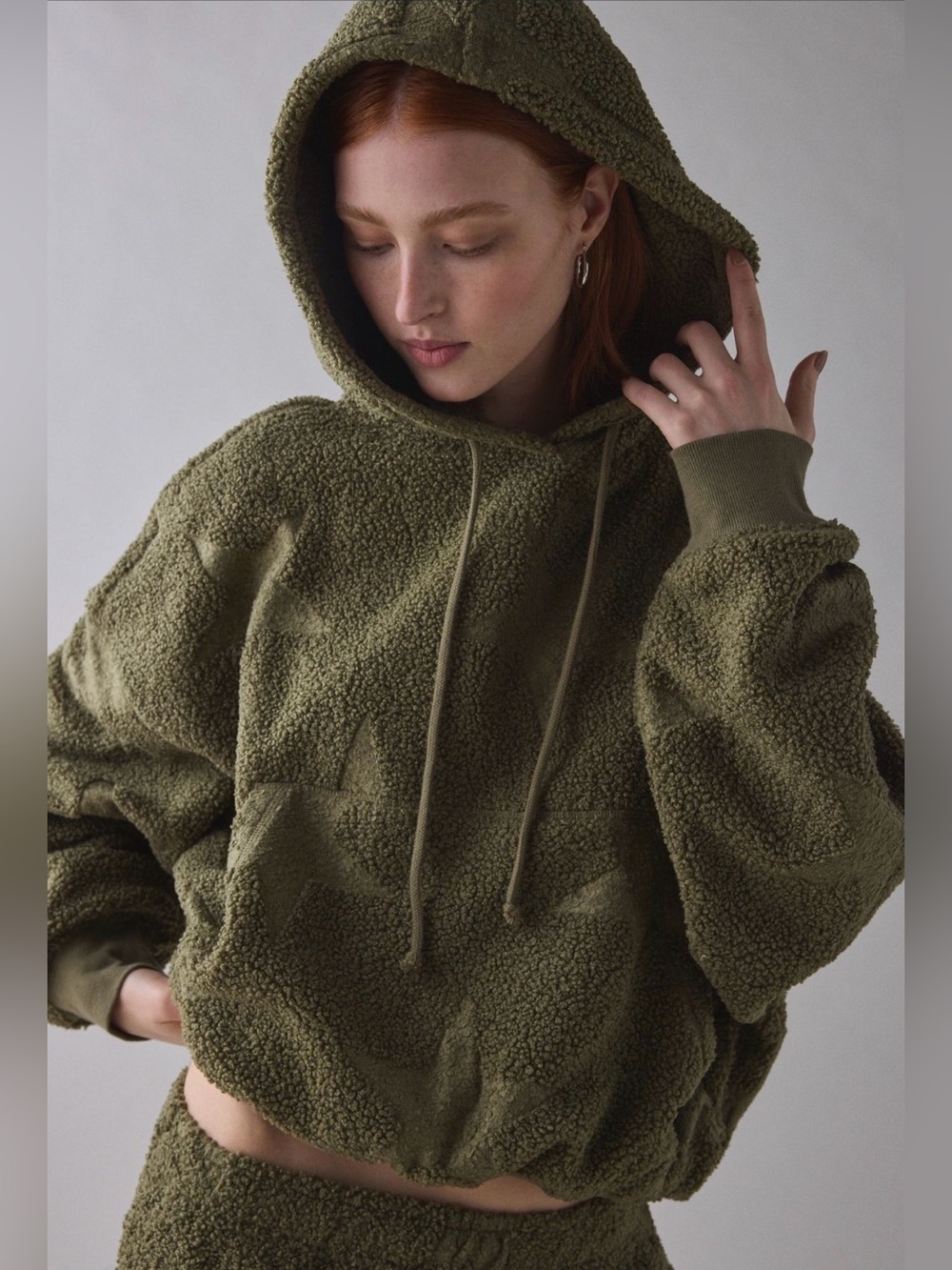 Out From Under Try Me Piled Fleece Printed Bubble Hoodie Sweatshirt NWT